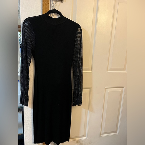 Worn once. Very flattering black stretchy dress with Sheer chest area. - Picture 8 of 9